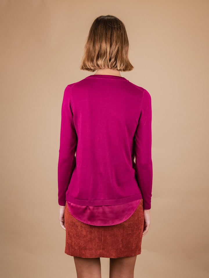 MAGLIA CAMICIA 2 IN 1 PORPORA 2351011 016 ANDREA MORANDO 