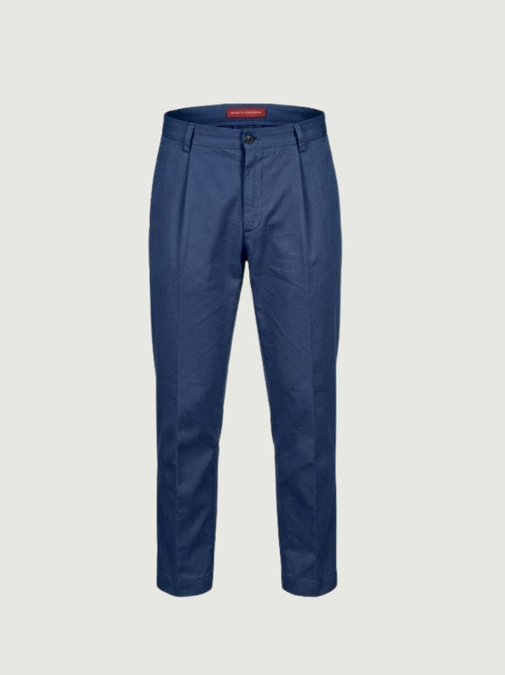 Pantalone con tasche americane lino cotone blu CO0515M 7019 ANDREA MORANDO 