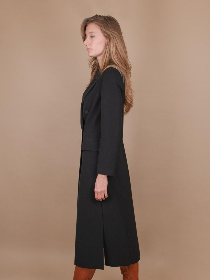 CAPPOTTO DOPPIOPETTO  CON SPACCO LATERALE NERO 2134/2531 019 ANDREA MORANDO 