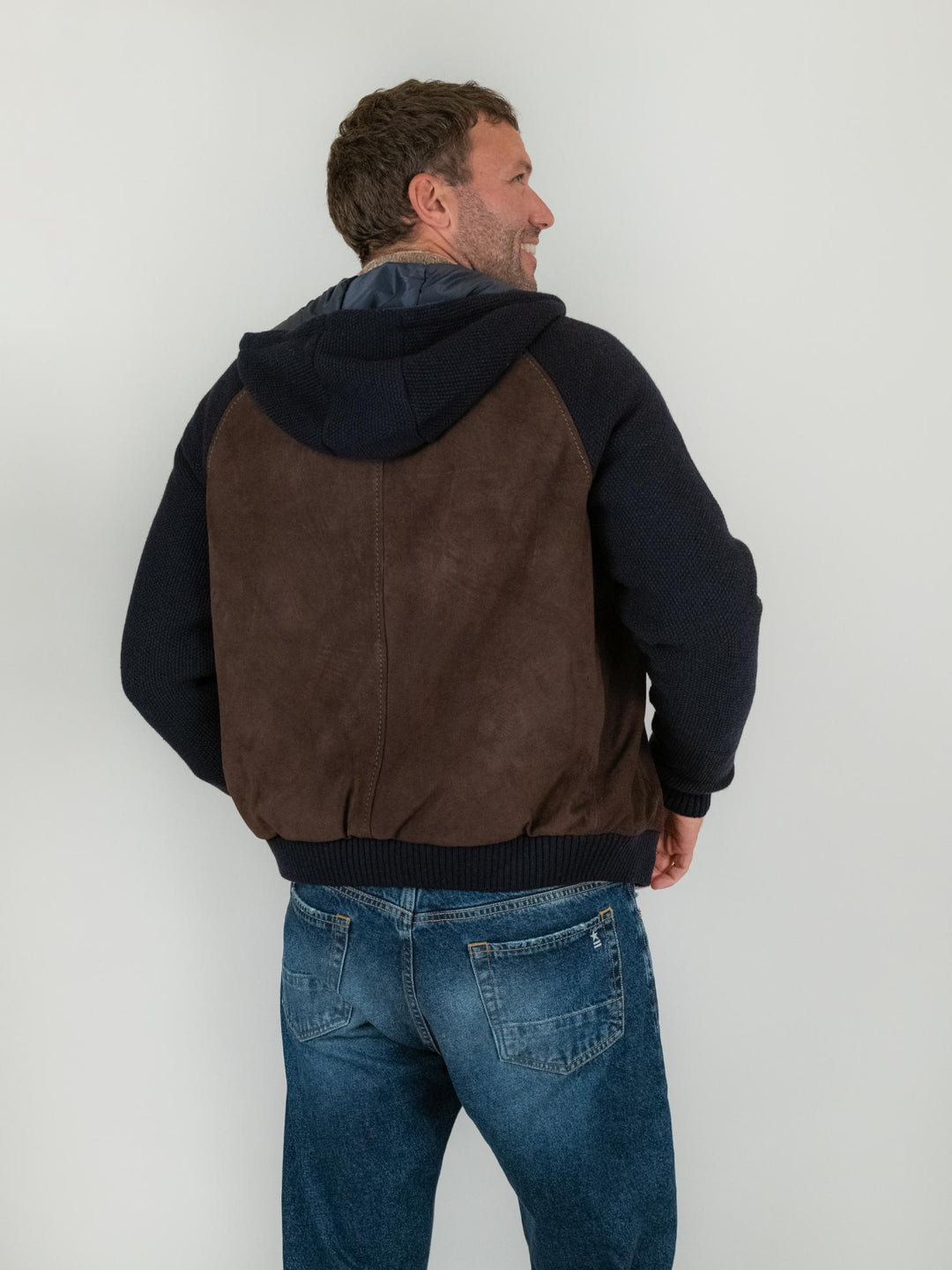 GIACCA DORIS KNIT IN CAMOSCIO MARRONE DORIS KNIT 309 JACK LEATHER 