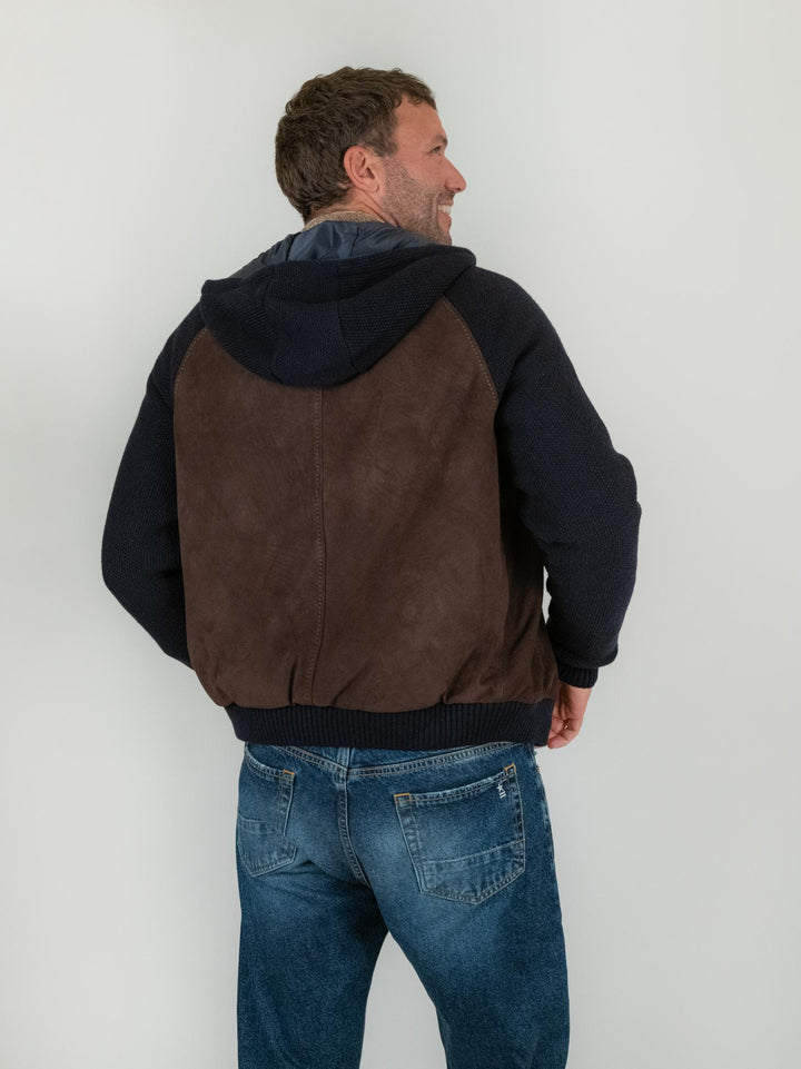 GIACCA DORIS KNIT IN CAMOSCIO MARRONE DORIS KNIT 309 JACK LEATHER 