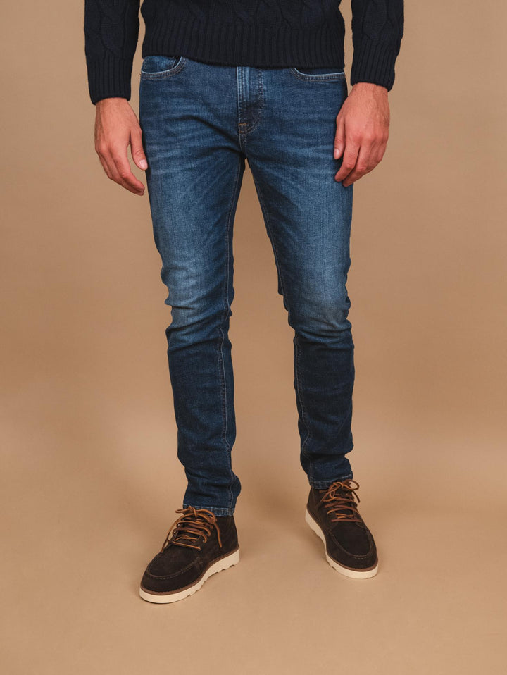 JEANS 5 TASCHE IN DENIM SCURO SLIM FIT IBANEZ SLIM FIT B2 UNIFORM 