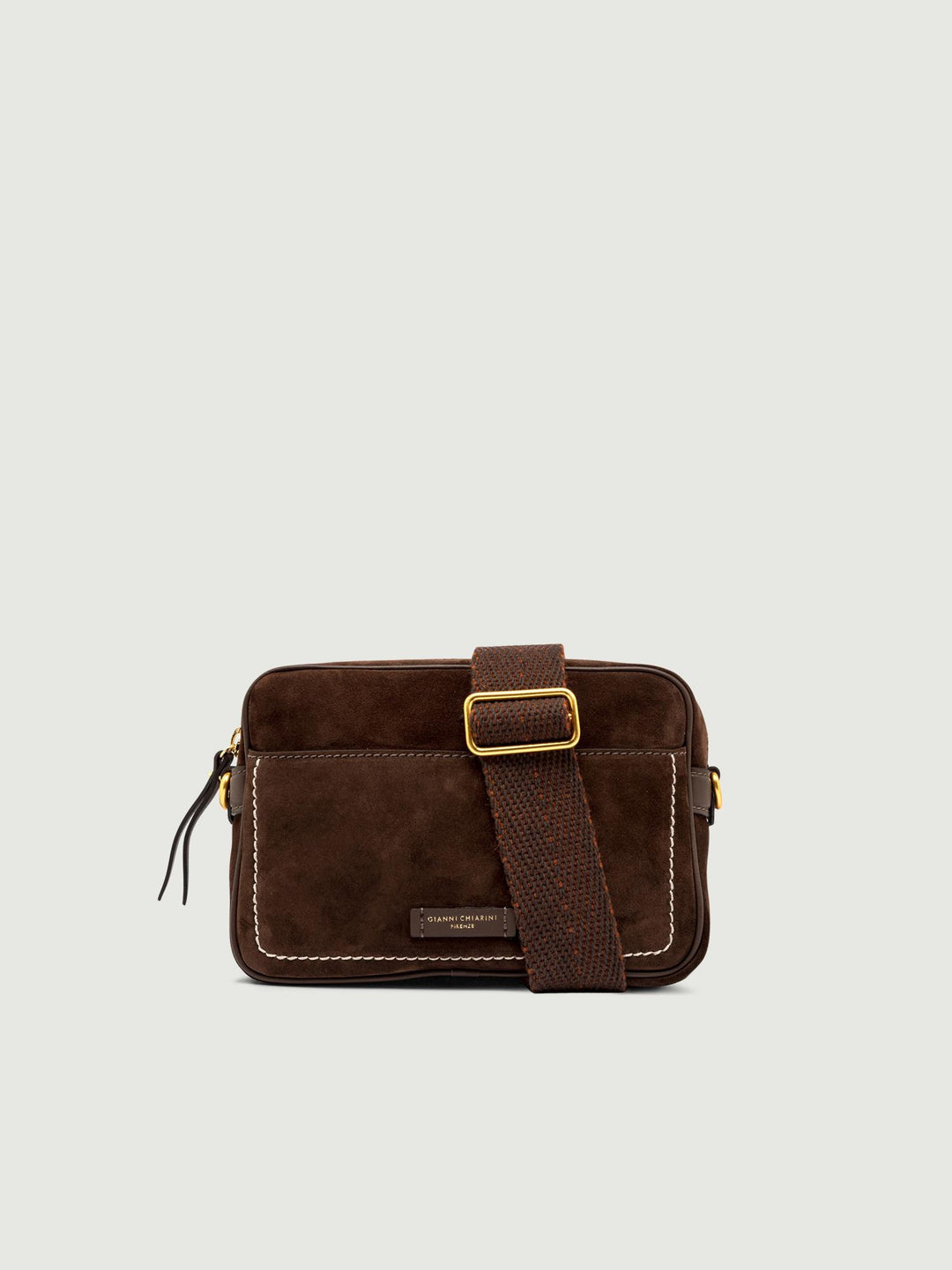 Borsa a tracolla Nina in camoscio color cioccolato 11260 CM-PL 2196 GIANNI CHIARINI 