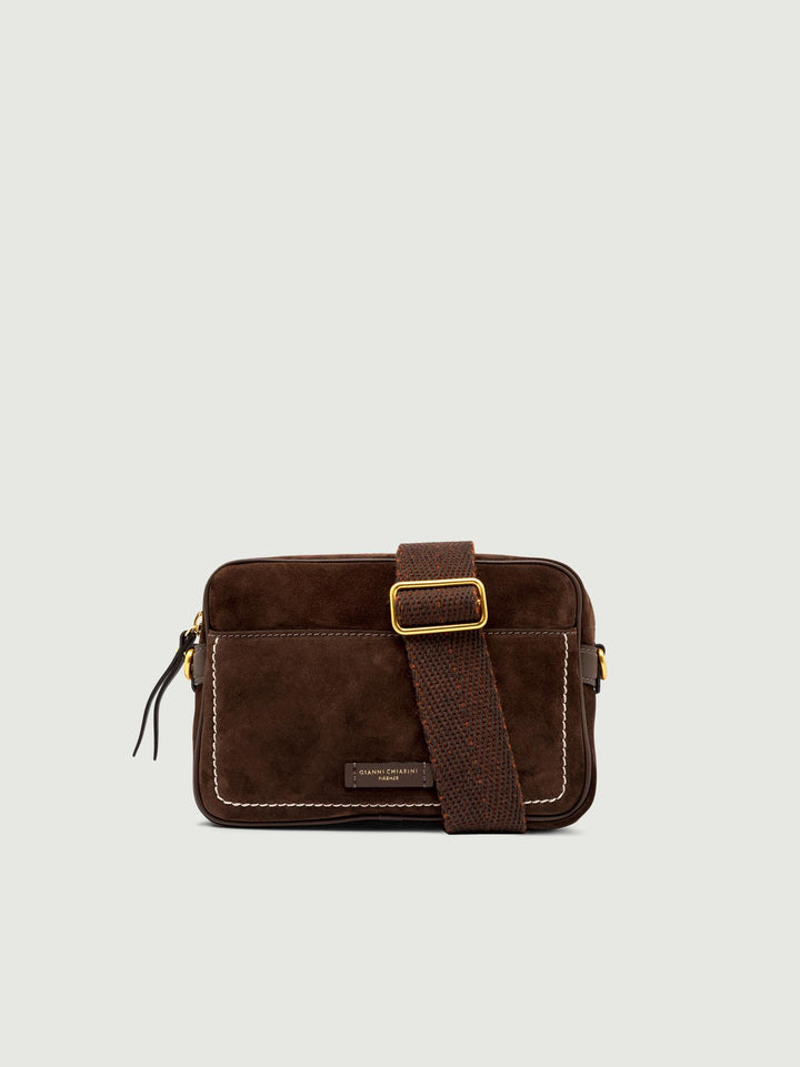 Borsa a tracolla Nina in camoscio color cioccolato 11260 CM-PL 2196 GIANNI CHIARINI 