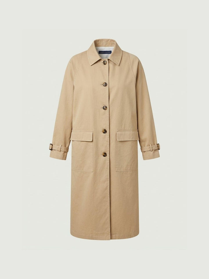 Trench lungo in cotone beige 9636 BEIGE ANDREA MORANDO 