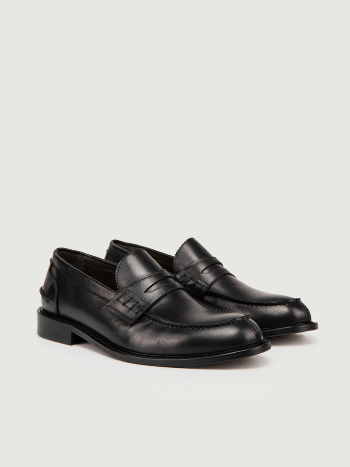 MOCASSINO PENNY IN PELLE NERA 1405 NERO SAXONE 