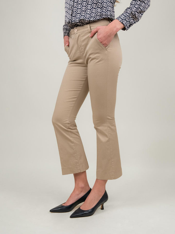 PANTALONE A TROMBETTA IN COTONE BEIGE 824MA BEIGE ANDREA MORANDO 