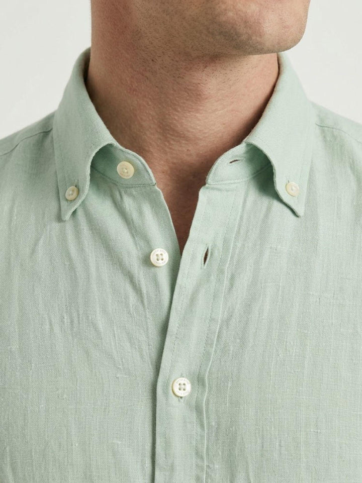 Camicia Bradford in lino verde chiaro BRAD/TC162 V17 BAGGIES 