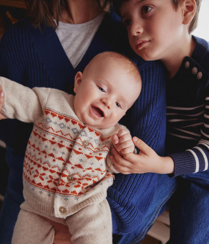 COMPLETO IN TRICOT JACQUARD PER BEBÈ A087Q 01 PETIT BATEAU 