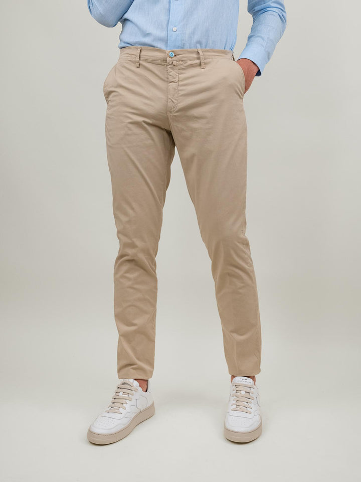 PANTALONE IN COTONE BEIGE P-KAPS-S124571 023 ANDREA MORANDO 