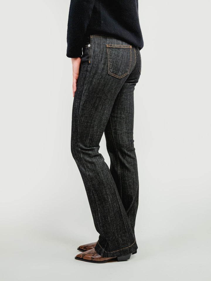 JEANS 5 TASCHE A ZAMPA LAVAGGIO SCURO 830CAR ZERO ANDREA MORANDO 