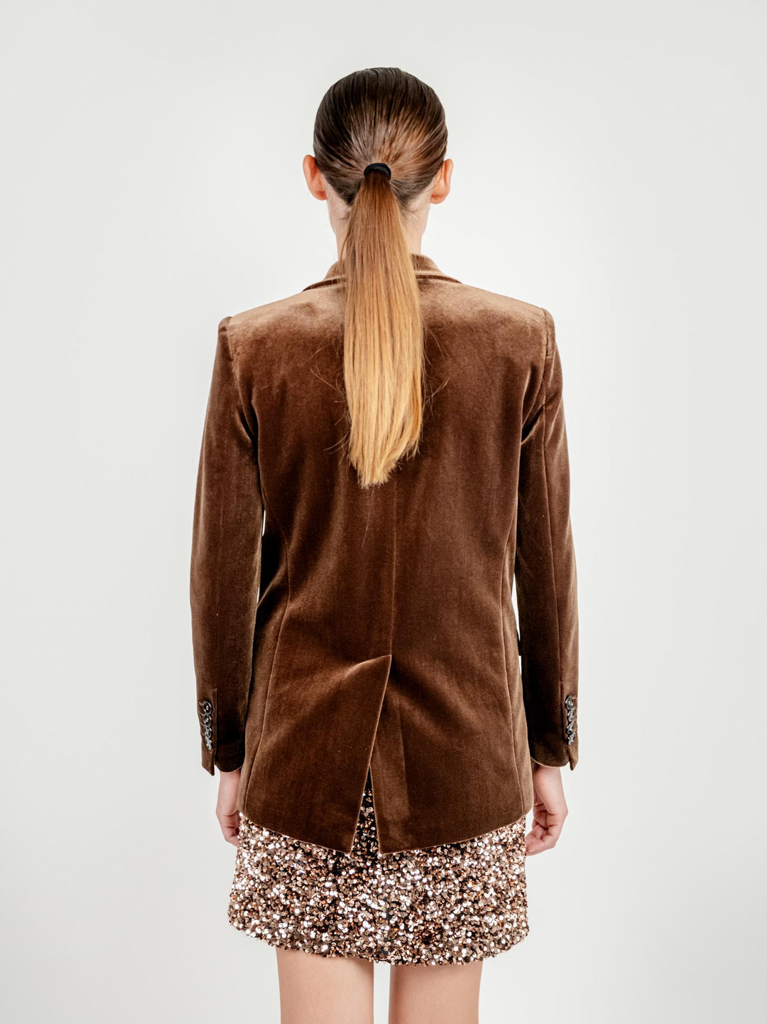 BLAZER DOPPIOPETTO IN VELLUTO CAFFÈ 3687 CAFFE ANDREA MORANDO 