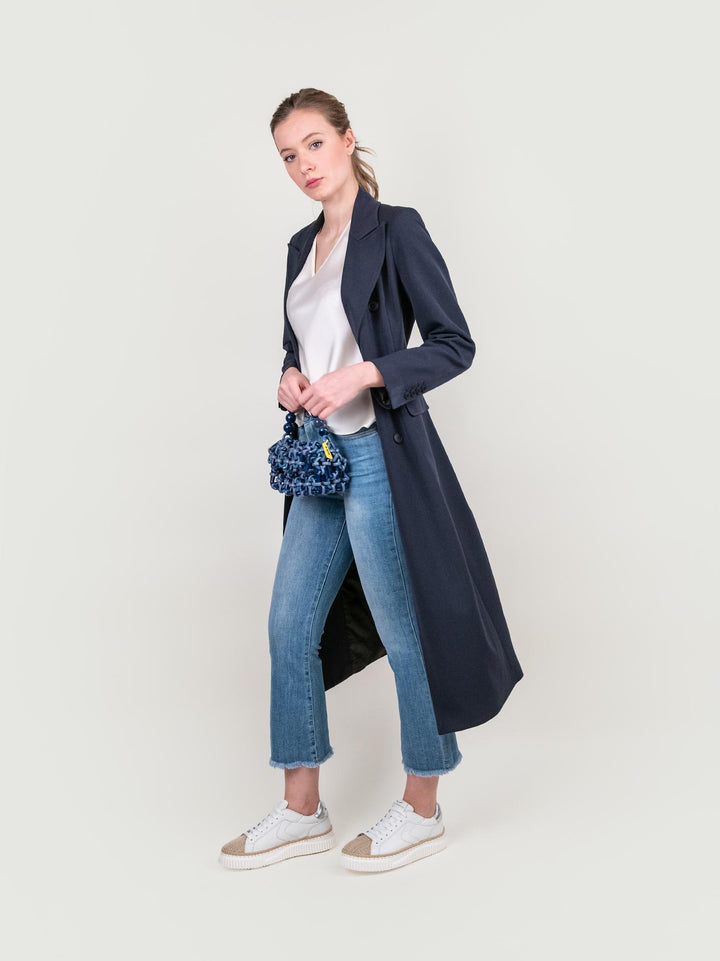 CAPPOTTO LUNGO DOPPIOPETTO BLU