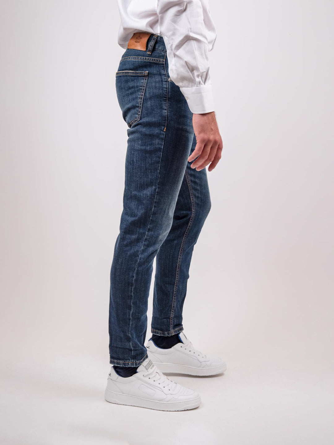 JEANS ANDREA MORANDO SCURO 5 TASCHE 7607CAR SABBIATURA ANDREA MORANDO 