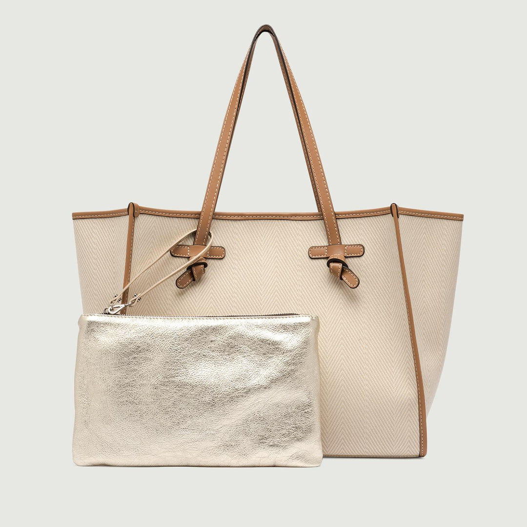 BORSA SHOPPING MARCELLA IN CANVAS BEIGE BS 6850/24PE WNDCHEV 13 GIANNI CHIARINI 