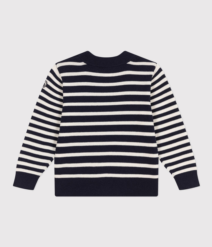 PULLOVER RIGATO IN LANA E COTONE BAMBINO A09KB 01 PETIT BATEAU 