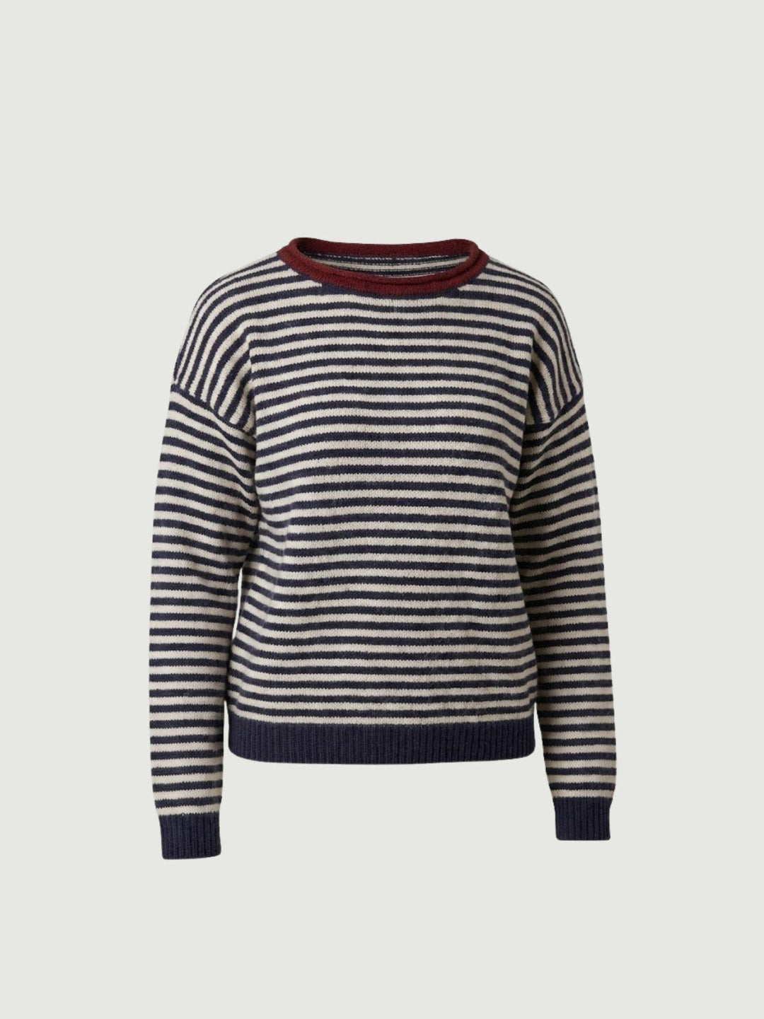 MAGLIA A RIGHE ANTRACITE 25866/C BORDEAUX ANDREA MORANDO 
