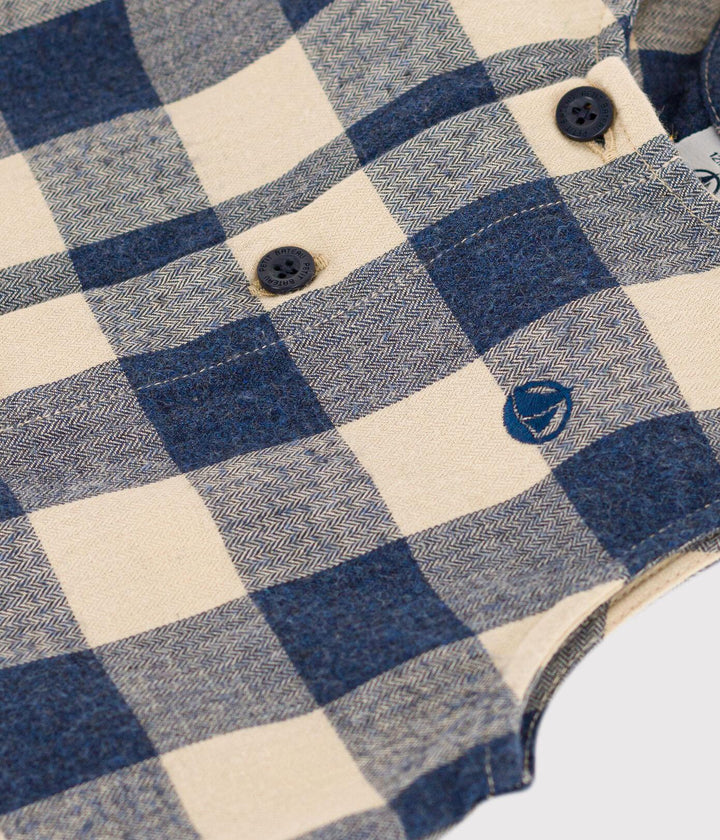 TUTINA SMANICATA DI FLANELLA A SCACCHI A08PX 01 PETIT BATEAU 