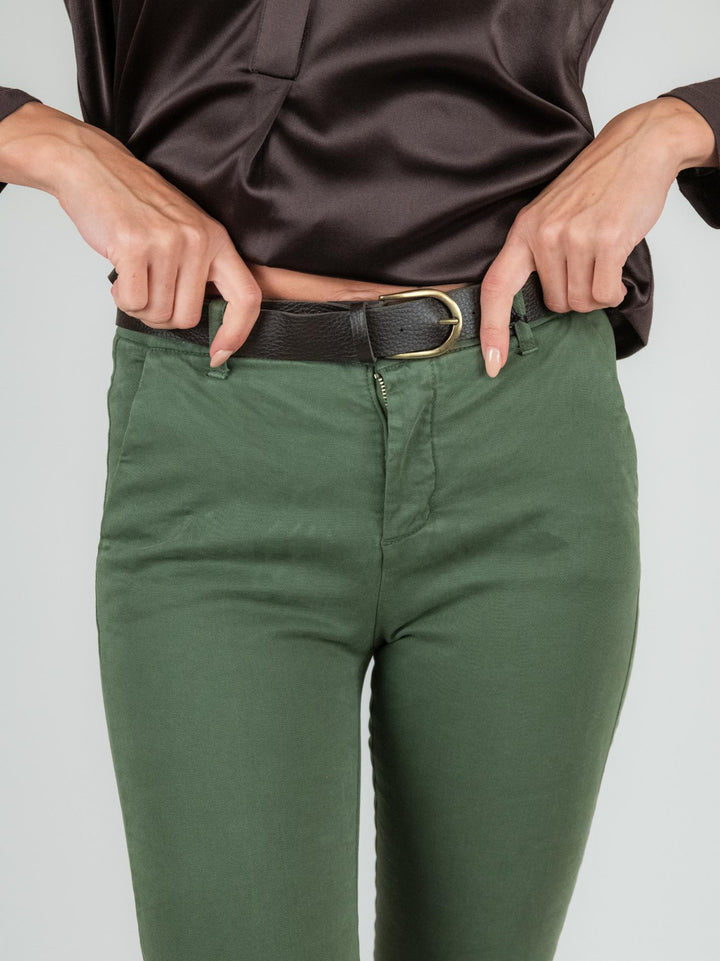 PANTALONE A TROMBETTA in cotone color verde salvia 824JA SALVIA ANDREA MORANDO 
