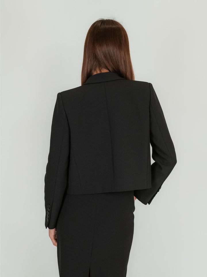 Blazer bolero asimmetrico nero