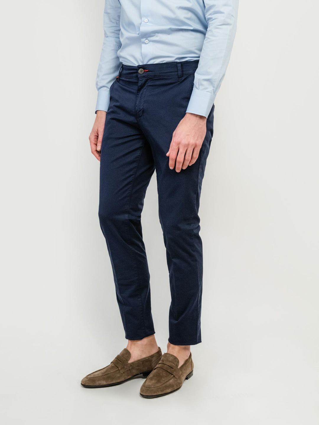 PANTALONE IN COTONE BLU NAVY