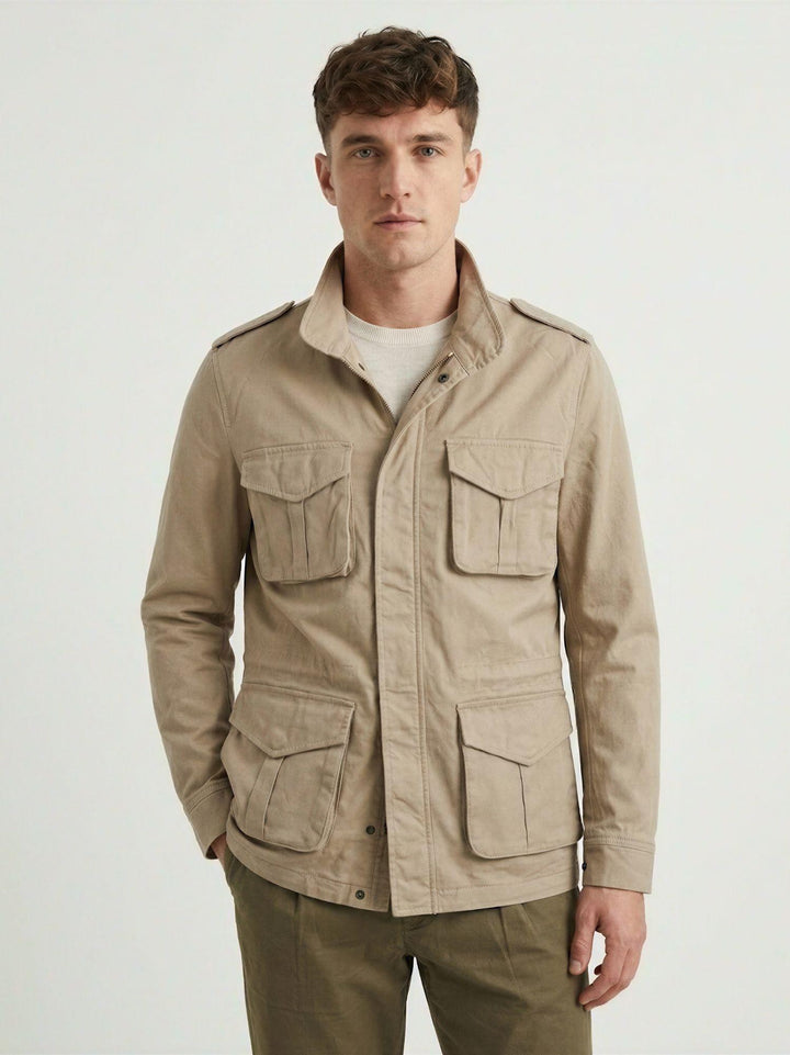 Field Jacket in cotone color sabbia BU26S06GIPA977 110 ANDREA MORANDO 