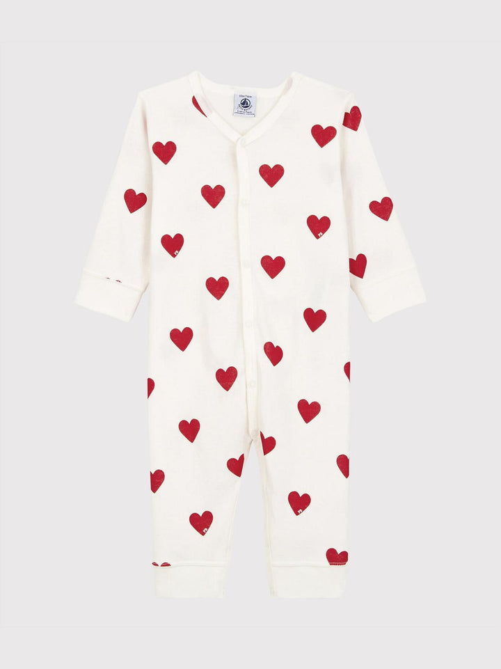 TUTINA PIGIAMA BEBÈ IN COTONE MOTIVO CUORE A00E9 01 PETIT BATEAU 