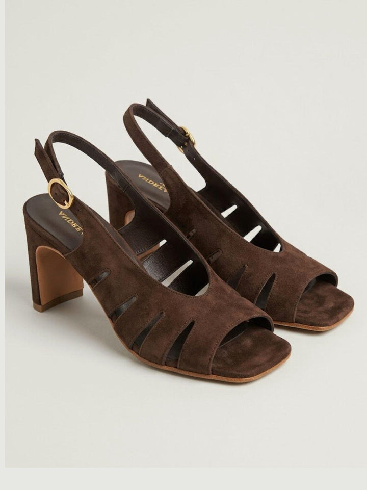 Sandalo slingback in pelle scamosciata moro 2753 T.MORO ANDREA MORANDO 