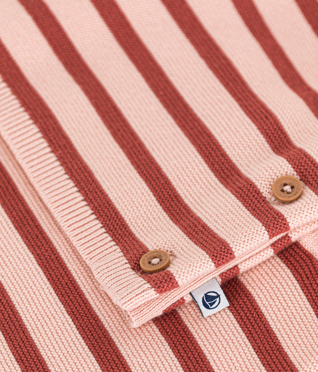 COMPLETO 2 PEZZI BEBÈ IN MAGLIA DI COTONE A RIGHE A09N1 01 PETIT BATEAU 