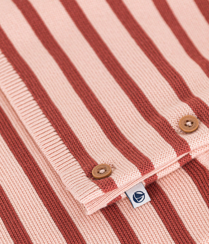 COMPLETO 2 PEZZI BEBÈ IN MAGLIA DI COTONE A RIGHE A09N1 01 PETIT BATEAU 