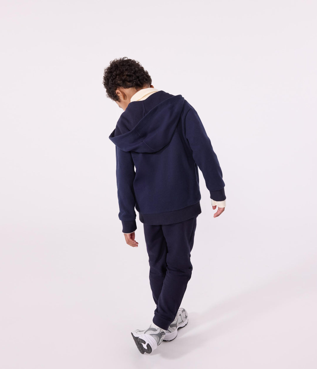 Felpa con cappuccio e cerniera in cotone tinta unita bambino A0CZC 03 PETIT BATEAU 