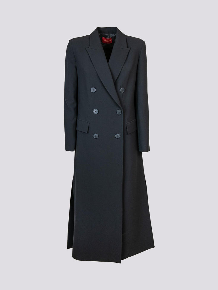 CAPPOTTO DOPPIOPETTO  CON SPACCO LATERALE NERO 2134/2531 019 ANDREA MORANDO 