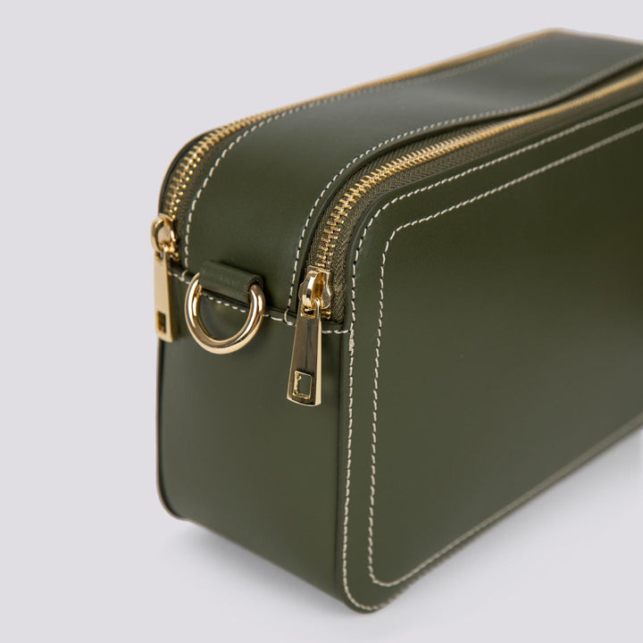 BORSA A TRACOLLA MAXI YOURSIN PELLE verde militare MAXI YOURS VERDE MILITARE BIMOR 
