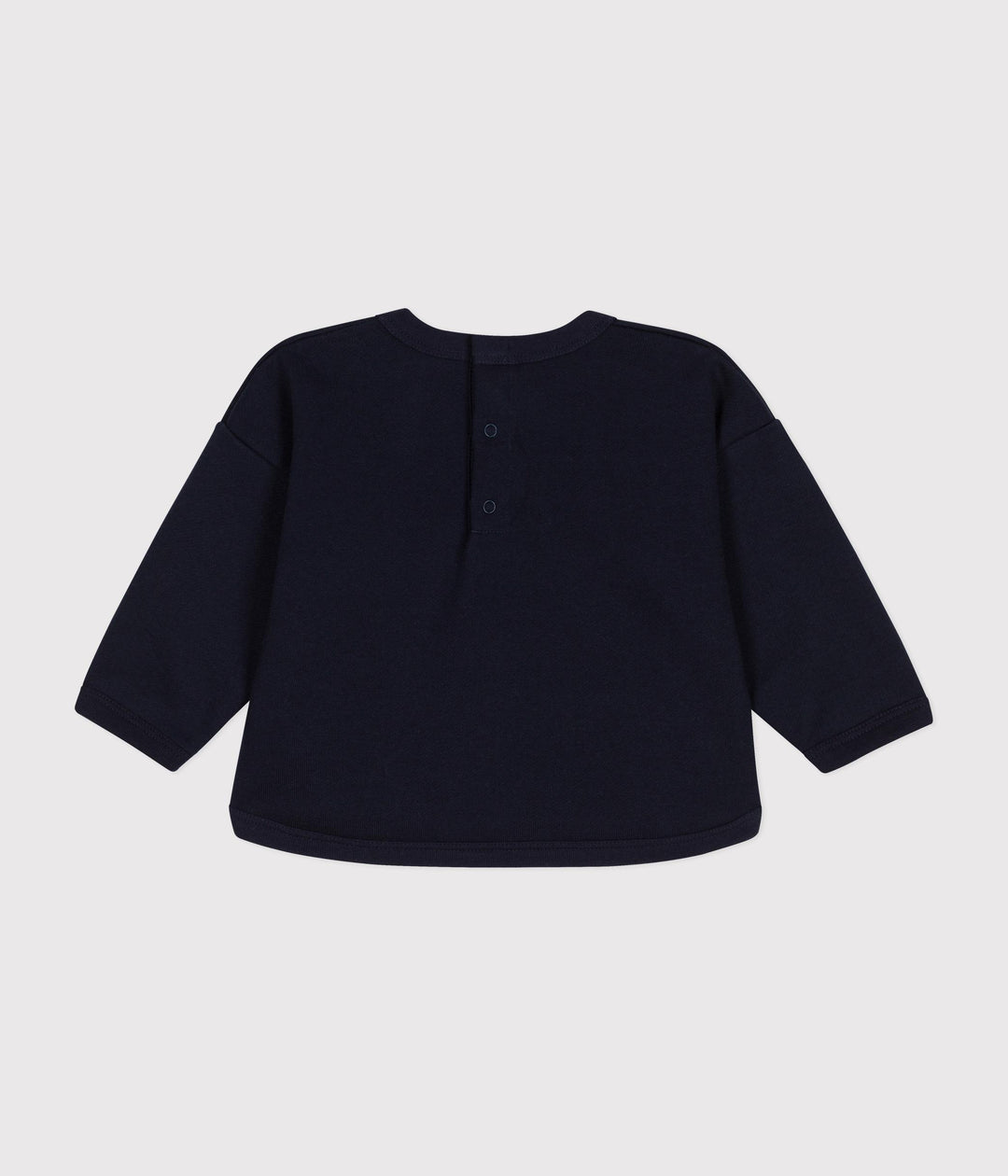 Maglia blu con logo in tessuto felpato A0BMM 01 PETIT BATEAU 