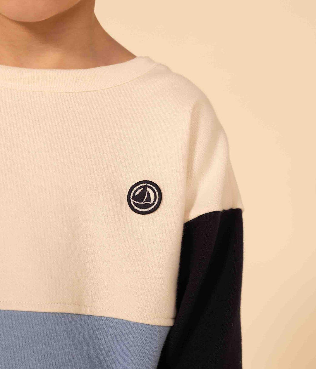 FELPA IN MOLLETON COLOR BLOCK BAMBINO A083K 01 PETIT BATEAU 