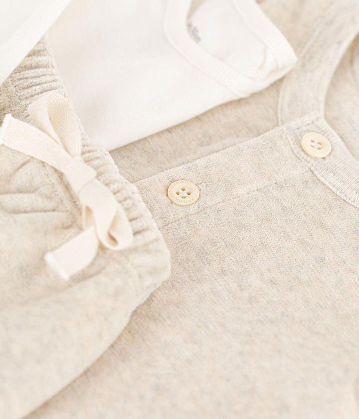 COMPLETO IN VELLUTO E BODY PER BEBÈ A085T 01 PETIT BATEAU 