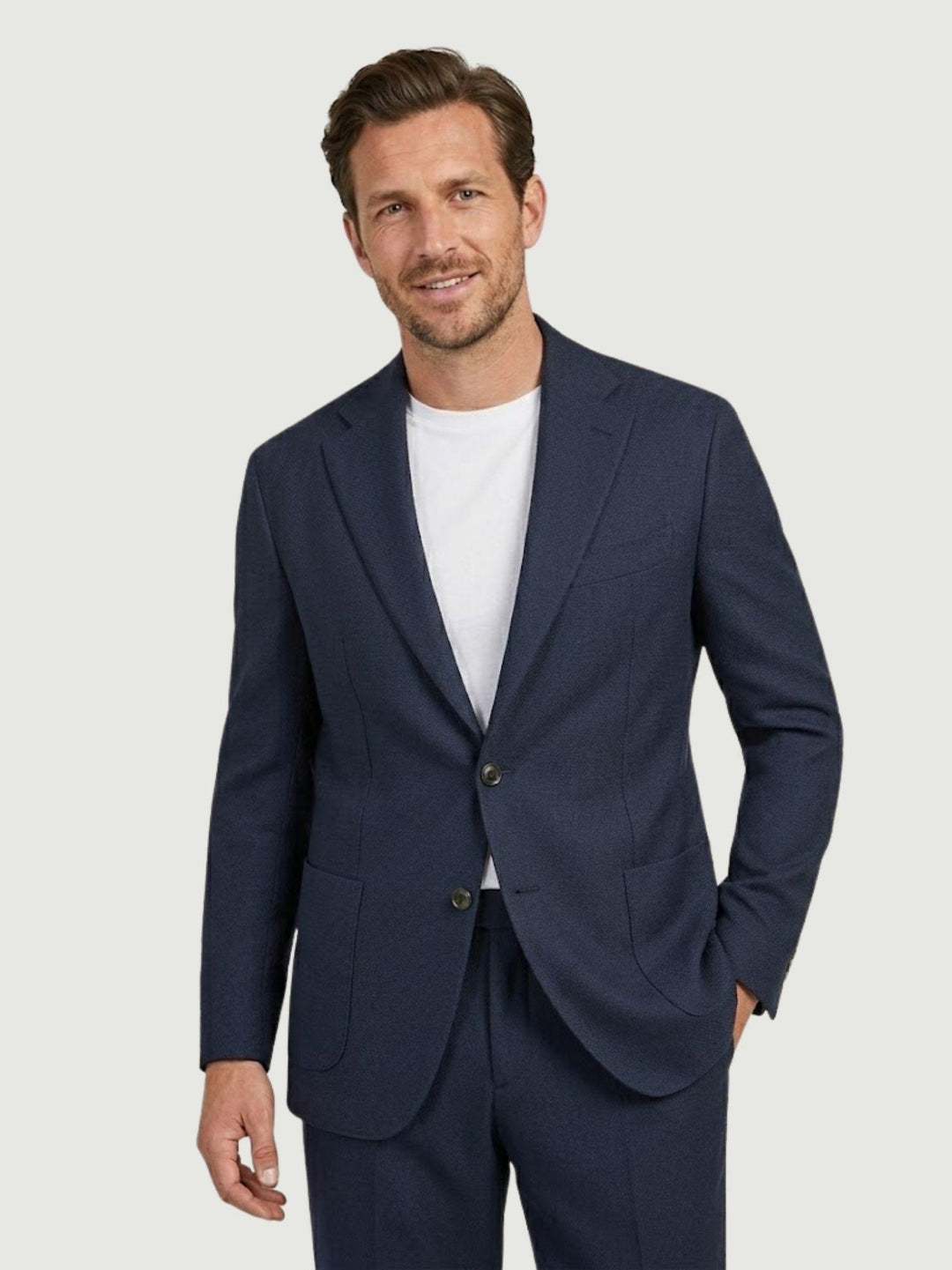 Blazer con microtrama bluette M0002PL012M 7000 ANDREA MORANDO 