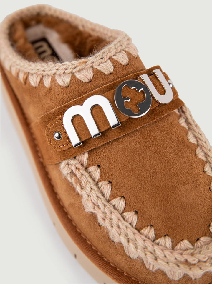 Bounce Clog Mou cognac con logo in metallo FW531001A COG MOU 