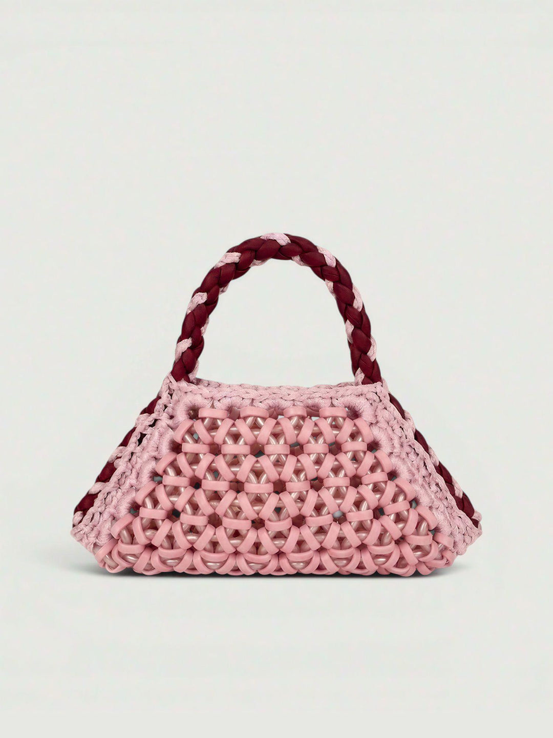 Borsa a mano Small Crush rosa cipria e rossa SMALL CRUSH ROSA BIMOR 