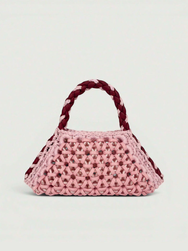 Borsa a mano Small Crush rosa cipria e rossa SMALL CRUSH ROSA BIMOR 