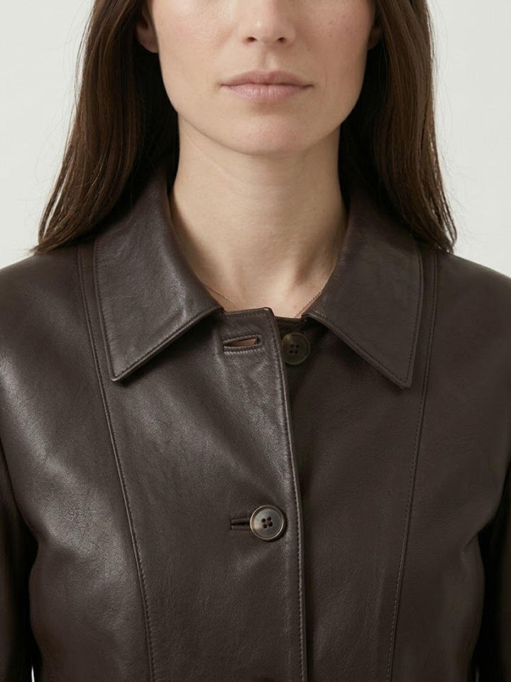 Giacca Malaga in nappa bonded marrone scuro MALAGA 06 JACK LEATHER 