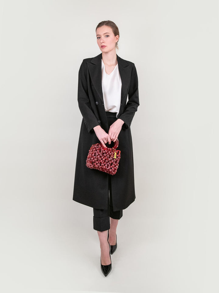 CAPPOTTO LUNGO DOPPIOPETTO NERO 9802GAB NERO ANDREA MORANDO 