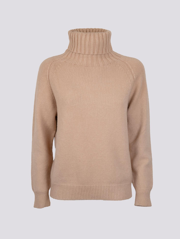 DOLCEVITA CON MAXI COLLO  IN MAGLIA BEIGE 0350/210 0234 BIMOR 