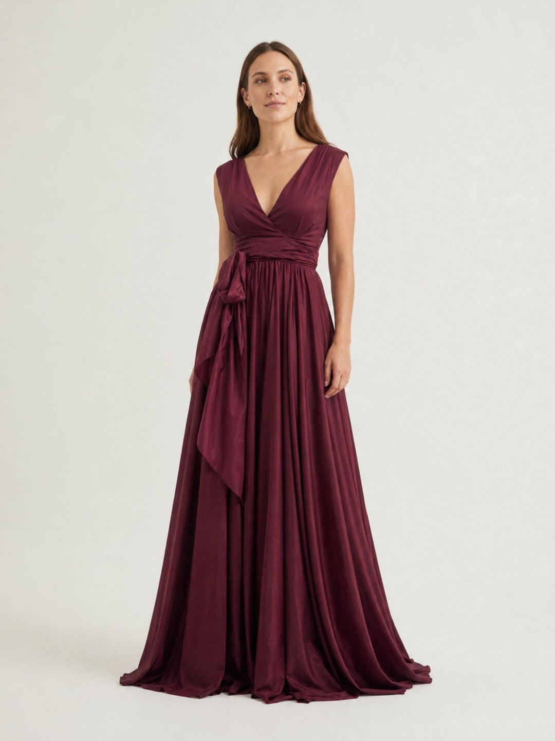 Abito lungo satinato bordeaux 4526 522 ANDREA MORANDO 
