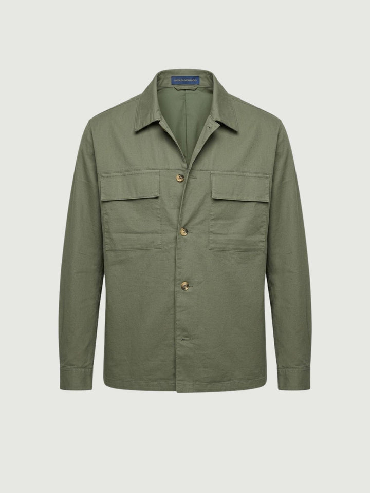 Camicia overshirt in cotone salvia 5455426 331 ANDREA MORANDO 