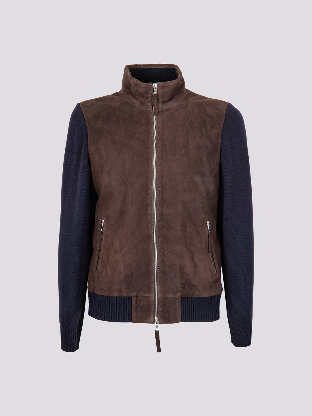 GIUBBOTTO IN CAMOSCIO MARRONE CON INSERTI N MAGLIA FRANCIS FRANCIS 309 JACK LEATHER 