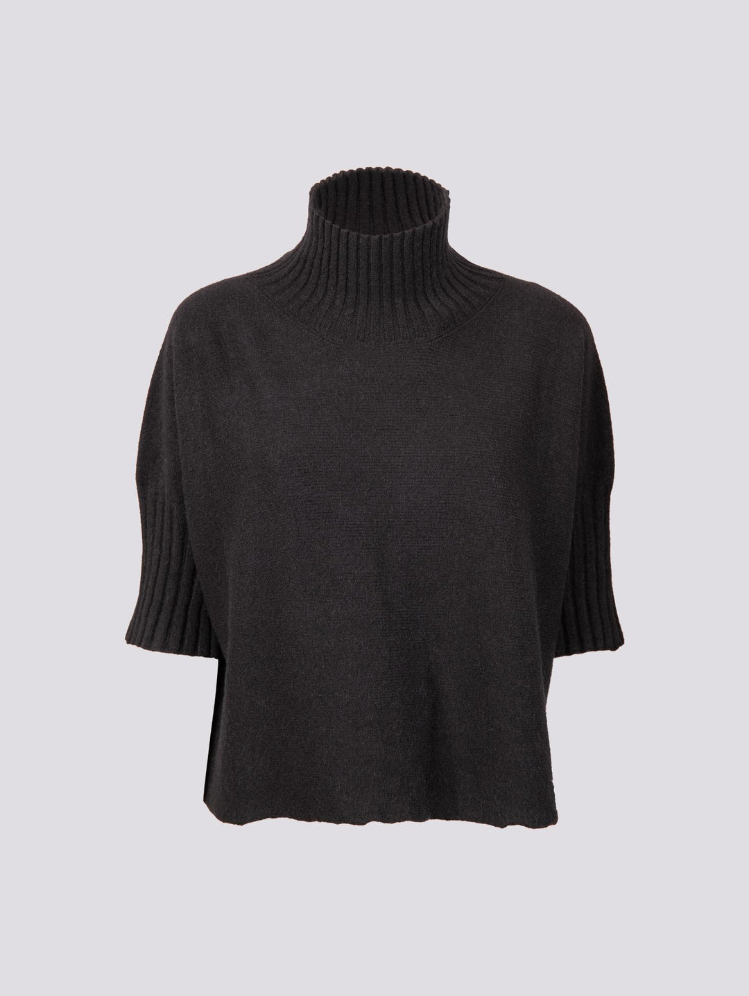 LUPETTO IN MAGLIA OVER CON MAINICA TRE QUARTI NERO 0370/164 0010 BIMOR 