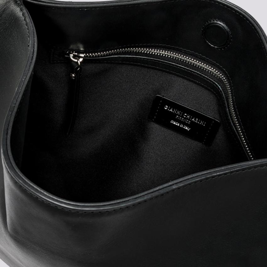 BORSA A SPALLA RENè IN NAPPA NERA BS 8902 LUSH 001 GIANNI CHIARINI 