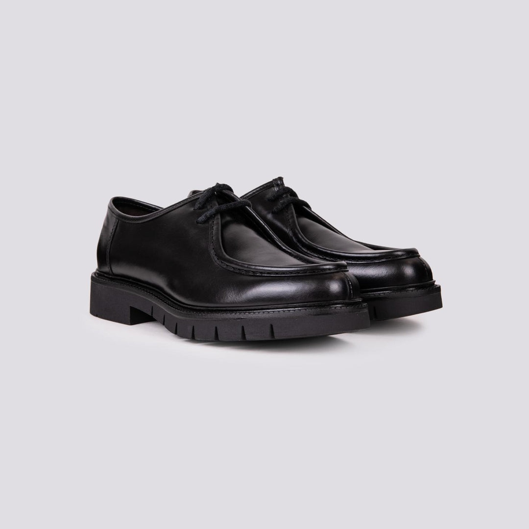 STRINGATA MODELLO PARABOOT IN PELLE NERA 113492 NERO ANDREA MORANDO 