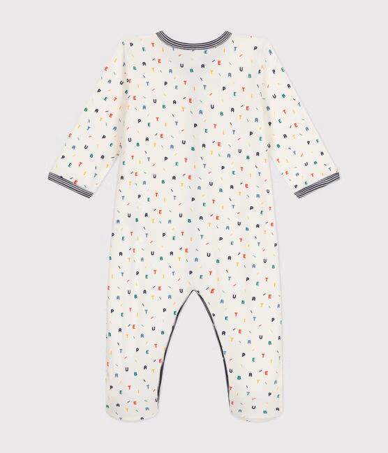 Pigiama bianco con stampa multicolor in velluto A0BL2 02 PETIT BATEAU 